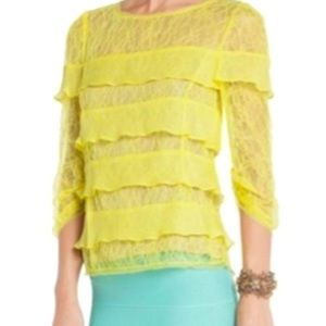 BCBGMaxAzria silk and lace blouse.
